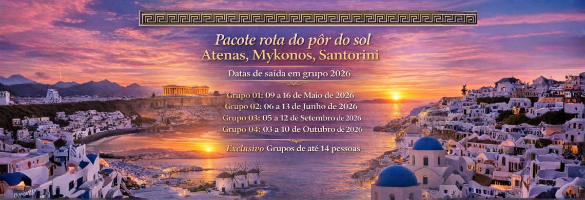 Vitrine Rota do Por do sol Pacote 2026 
